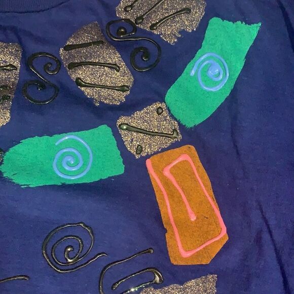Vintage one of a kind 80s retro hand painted Swiss Club single stitch tee shirt - Picture 7 of 7